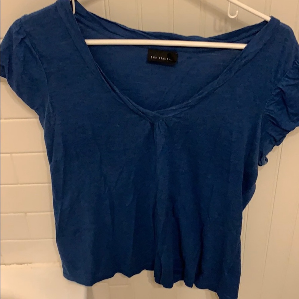 Limited blue cap sleeve shirt large